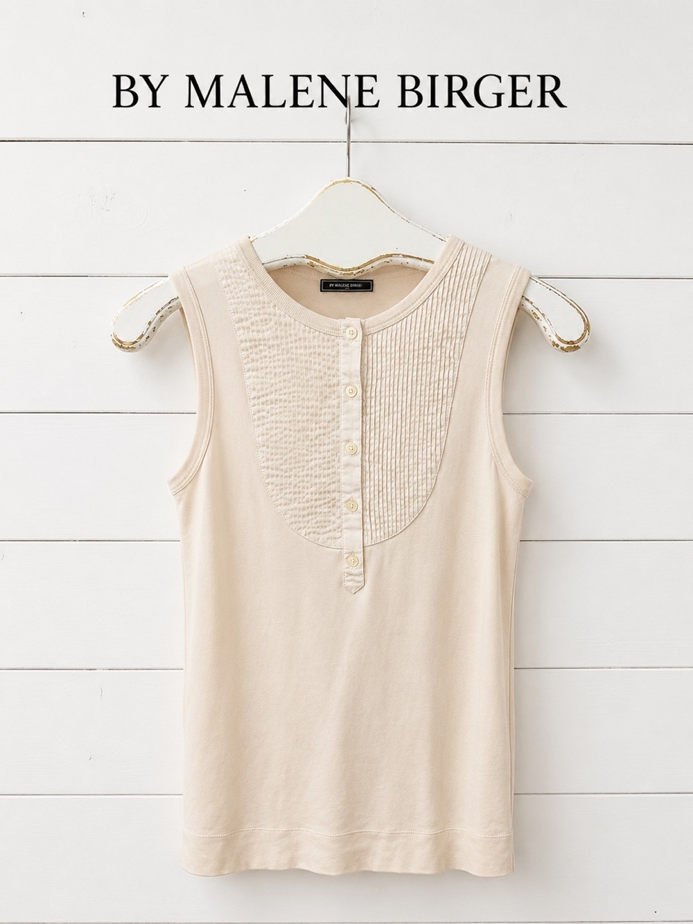 By Malene Birger Cream Fine Knit Sleeveless Top – Estimated Size XS